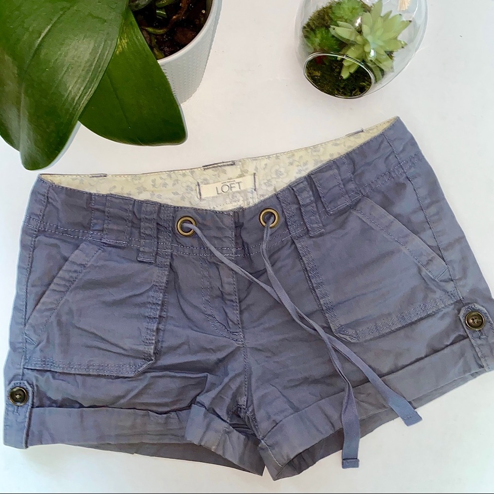 Ann Taylor LOFT Cargo Shorts Blue/Gray Size 0